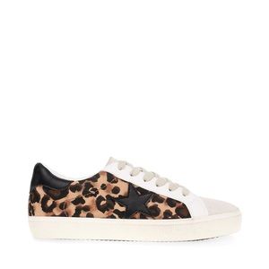 NEW IN BOX Steve Madden Philip Leopard sneakers. Red laces.